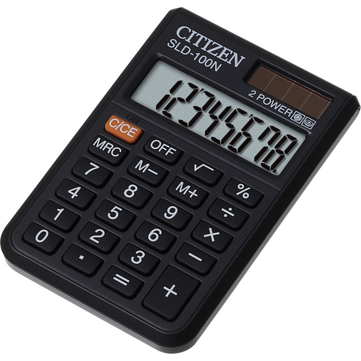 Калкулатор CITIZEN SLD100NR, Джобен, Черен, 8 разряда