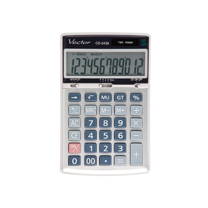 Calculator de birou CD-2439, Vector, 12 cifre, Gri