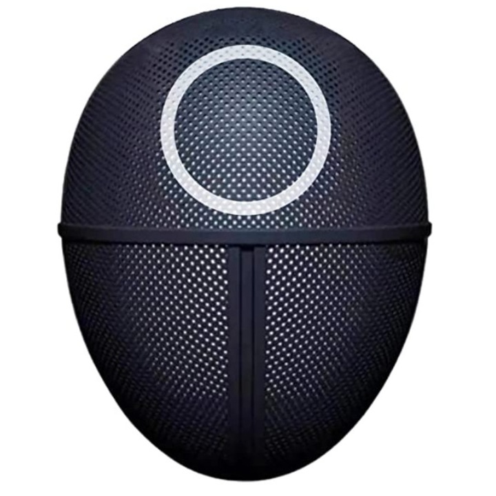 Masca de plastic, Jocul Calamarului, Patrat, plastic, negru, 24 cm