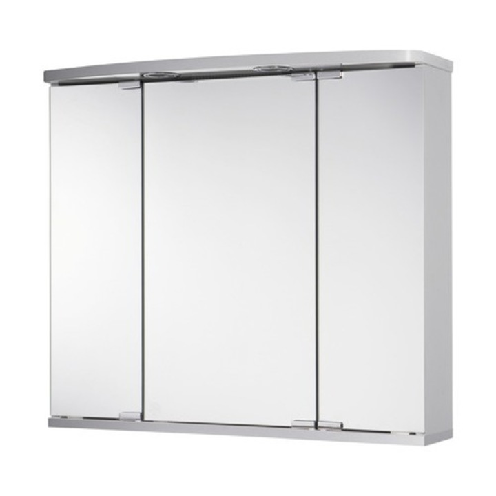 Dulap cu oglinda, iluminare LED, 68x60 cm, aluminiu, IP 20