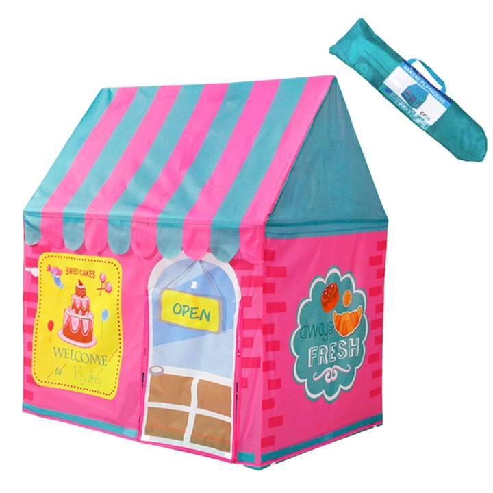 Cort de joaca pentru copii, Euotboup, 110x100x70cm, Roz