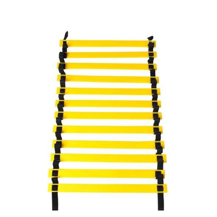 Állítható edzőlétra, Smartic®, különféle gyakorlatokhoz, tárolótáska, 12 edzőlépcső, 6 m, sárga/fekete