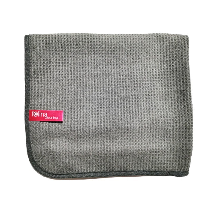 Prosop microfibra pentru uscare Waffle Xtreme, Folina Cleaning, ideal pentru stergerea veselei, 60x90 cm