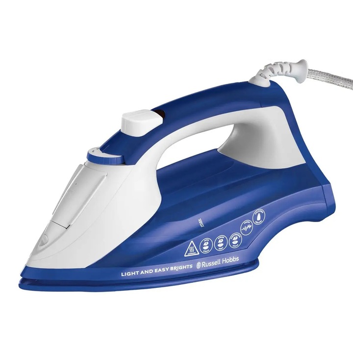 Fier de calcat Russell Hobbs Light & Easy Brights, talpa ceramica cu balsam, abur 115g, abur continuu 35g, safir