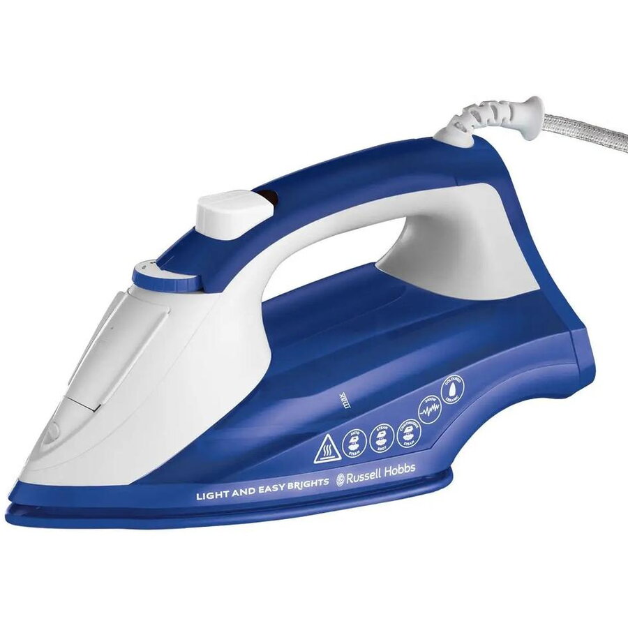 Fier de calcat Russell Hobbs Light & Easy Brights, talpa ceramica cu balsam, abur 115g, abur continuu 35g, safir