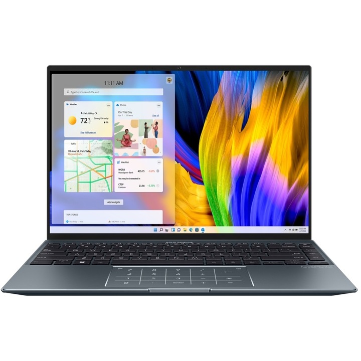 Asus ZenBook UX5401ZA-KN086 14" QHD laptop, Intel Core i9-12900H, 32GB, 1TB SSD, Intel Graphics, EFI Shell, Magyar billentyűzet, Szürke
