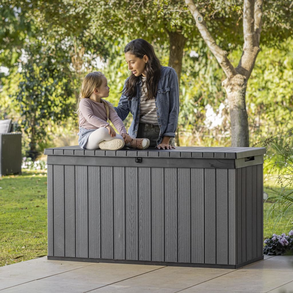 Polypropylen Box Langlebig Keter Darwin Aufbewahrungsbox 570 L – Braune Outdoor-Truhe Aus Wetterfestem EVOTECH-Kunststoff, Abschließbar, Für Kissen & Gartengeräte
