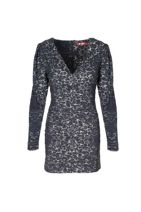 Rochie dama, Lara, Cu imprimeu floral, Vascoza, Bleumarin