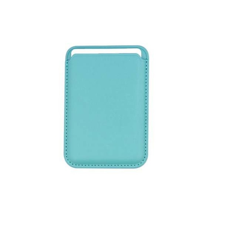 Защитен калъф RiKbo® кожен портфейл за iPhone, съвместим с Apple Magsafe Wallet, светло син