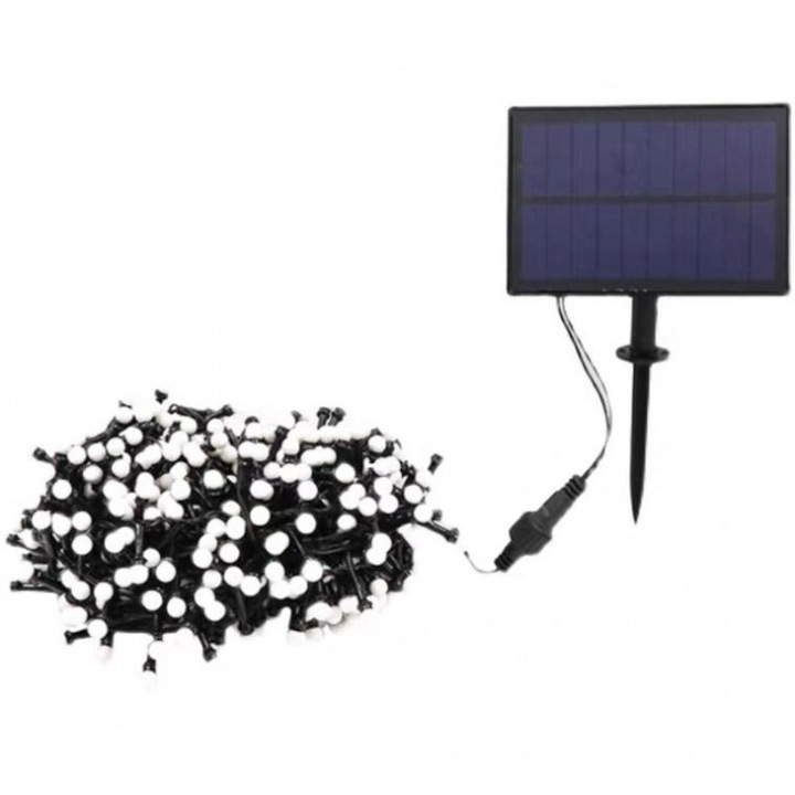 Ghirlanda luminoasa solara 10m cu 300 becuri LED lumina rgb, SW-RGB-10M, culoare negru