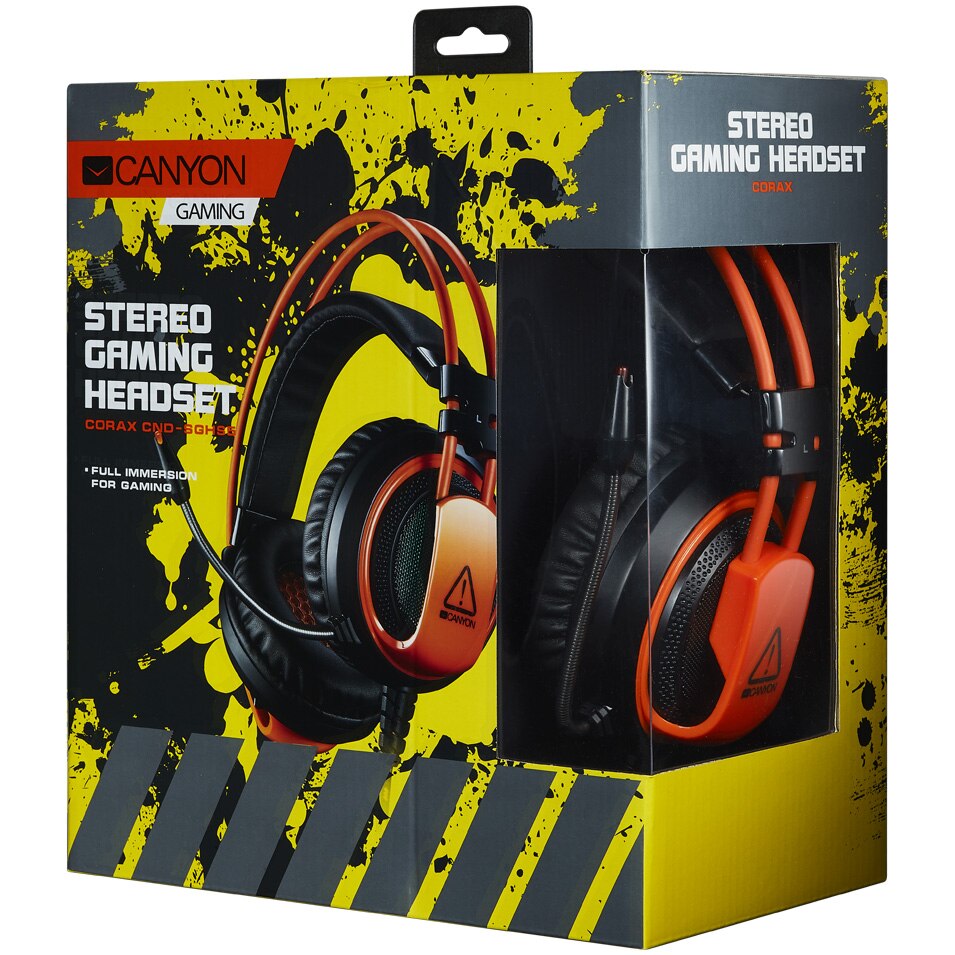 Canyon Corax GH-5A Gaming fejhallgató, Jack 3.5, USB csatlakozó LED ...