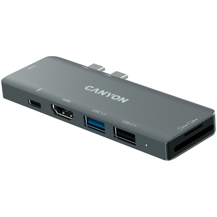 Хъб USB Canyon DS-5 7in1 Thunderbolt 3 Space Grey