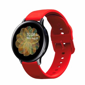 Curea Silicon Quick Release, Smooth, 20mm, compatibila cu Samsung Galaxy Watch Active/ Active 2, 40/44mm, Amazfit bip gts gts 2 3 4 mini lite huawei, rosu