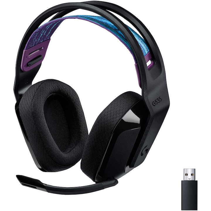 Слушалки Gaming Logitech G535 Lightspeed, Wireless, Черен