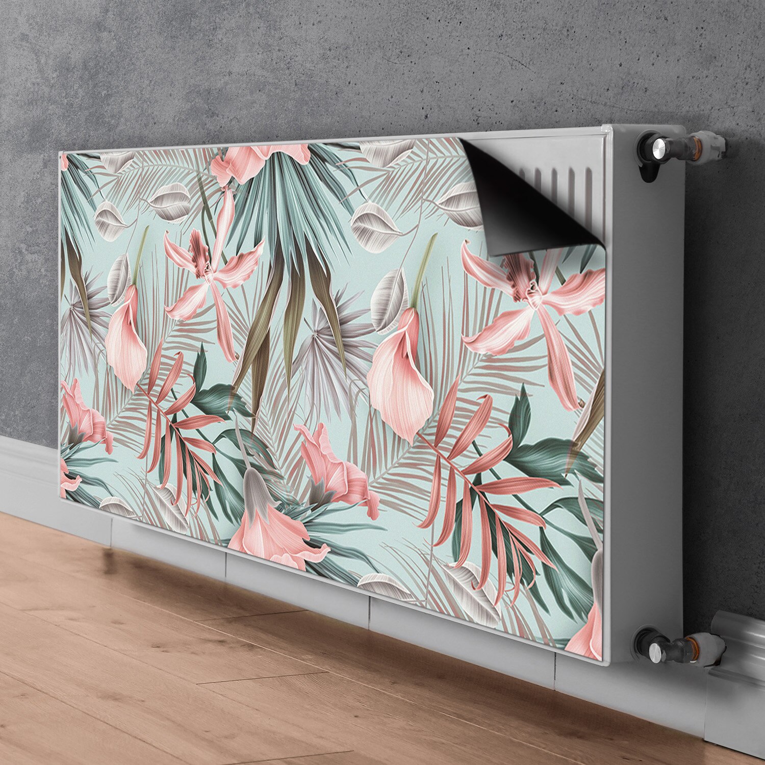 de Radiator (calorifer), Flori pastelate, albastru, 110 cm x 60 cm eMAG.ro