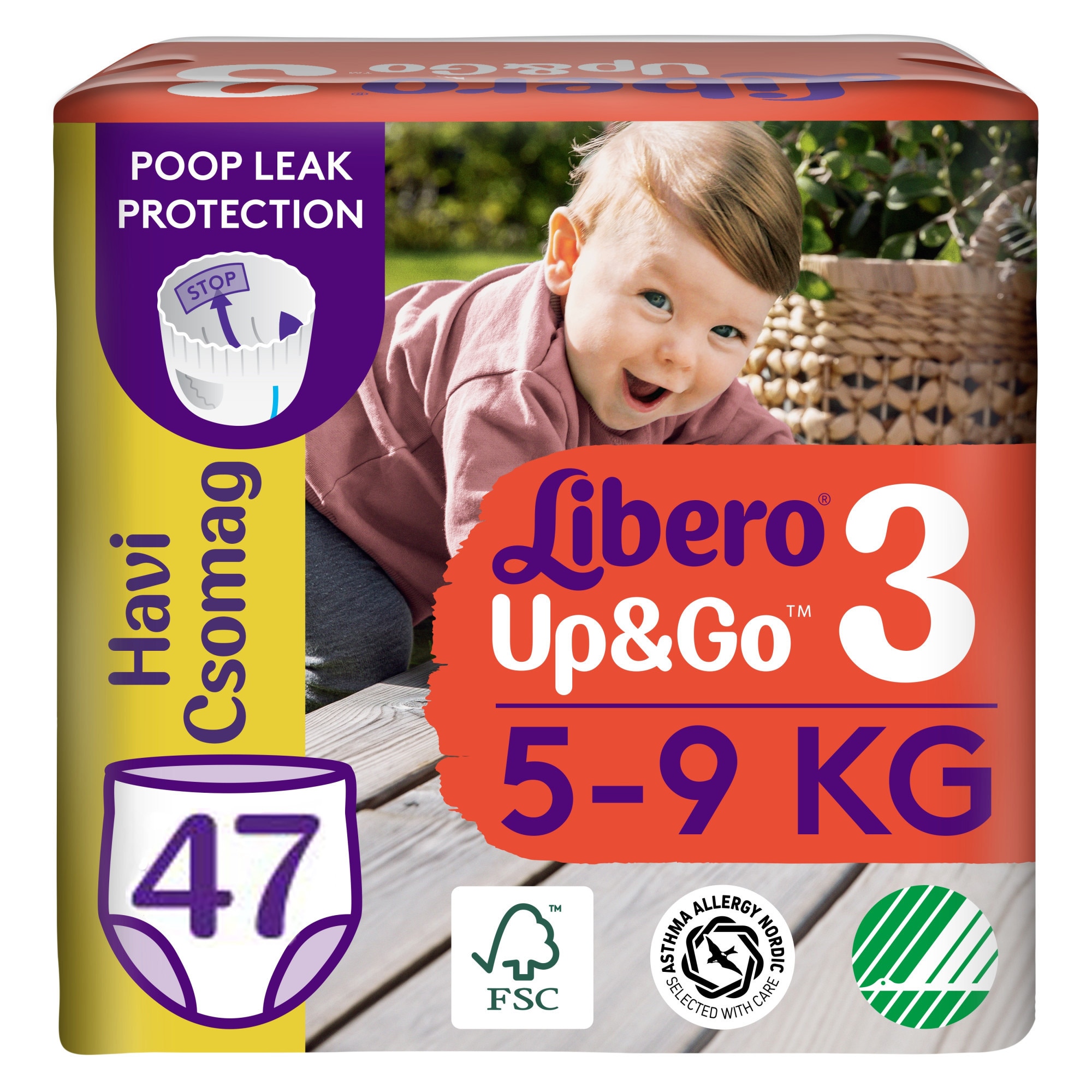 Scutece Chilotel Libero Up& marimea 3, 5-9 kg, 47 bucati