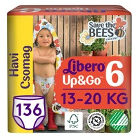 Scutece Libero Up&Go, marimea: 6, 13-20 kg, 136 bucati