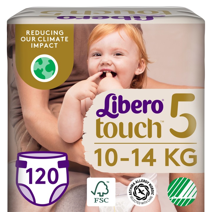 Libero Touch pelenka 5, 10-14 kg, havi pelenkacsomag, 120 db