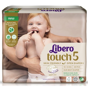 Scutece copii Libero Touch Open marime 5, 10-14 kg, 40 buc