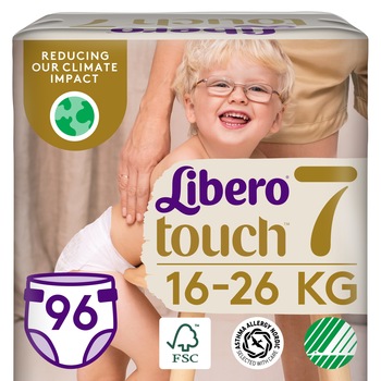 Scutece Libero Touch, marimea: 7, 16-26 kg, 96 bucati