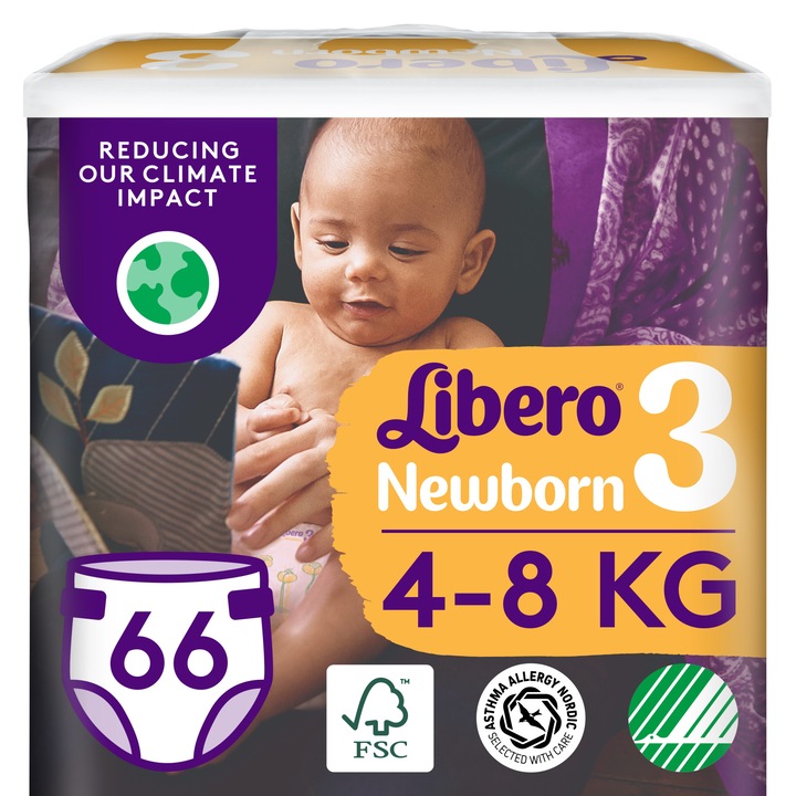 Libero Newborn pelenka 3, 4-8 kg, 66 db