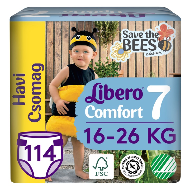 Libero Comfort pelenka 7, 16-26 kg, havi pelenkacsomag, 114 db