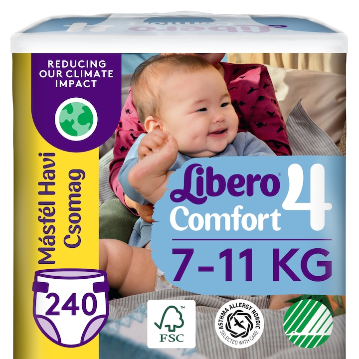 Libero Comfort nadrágpelenka, méret: 4, 7-11 kg, 240db
