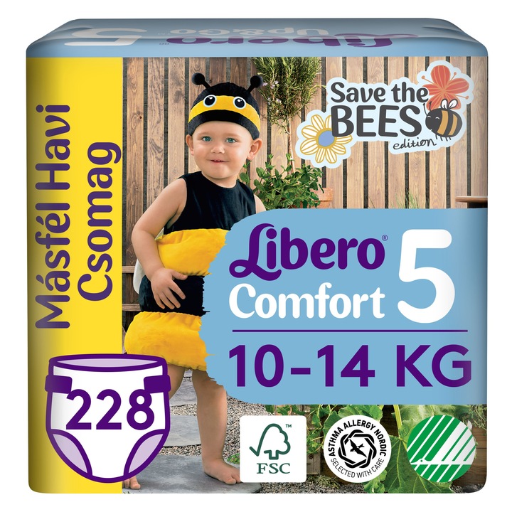 Libero Comfort pelenka 5, 10-14 kg, másfélhavi havi pelenkacsomag, 228 db
