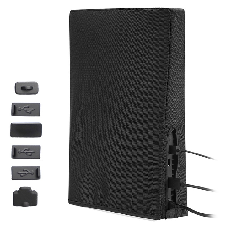 Husa consola gaming, OSPE, Nylon, Compatibila cu Playstation 5, Negru