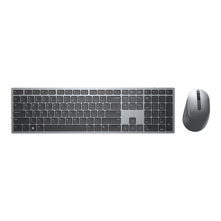 Клавиатура с мишка, DELL, KM7321W, RF wireless + Bluetooth QWERTZ German, Titanium, Grey