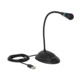 Микрофон със стойка, Delock, USB, 1.7 м, Черен