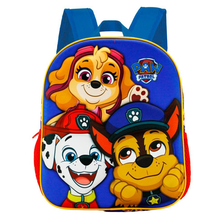 Ghiozdan copii Paw Patrol, design 3D, 26 x 31 x 11 cm Albastru