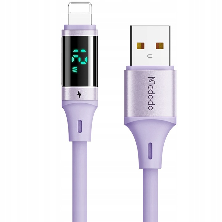 Cablu incarcare Mcdodo, USB, Lightning, 12W, extrarezistent, pentru Apple iPhone 7 8 X XR XS 11 12 13, Digital HD Series, violet, 1,2m