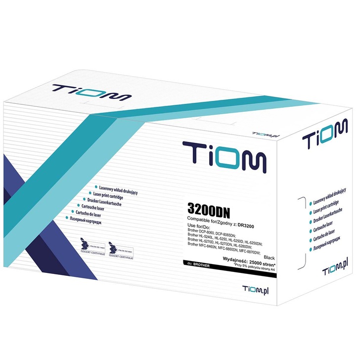 Toner Brother DR3200 | DCP-8070 / HL-5340, Tiom, 25 000 oldal, fekete