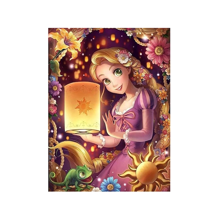 Set pictura cu diamante 5D, Model printesa, 24.9x34.9 cm, Multicolor