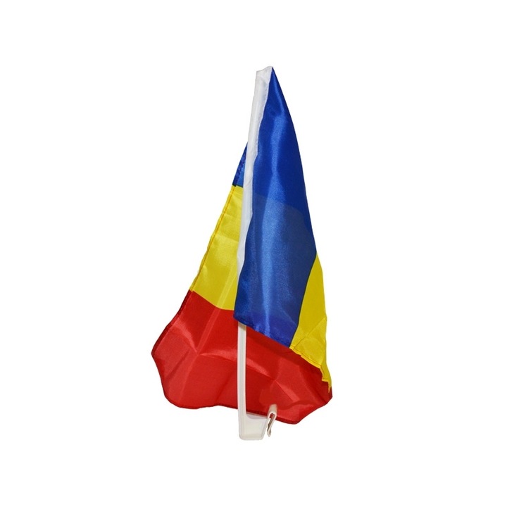 Комплект 100 трицветни знамена за автомобил, Румъния, 30 х 45 см