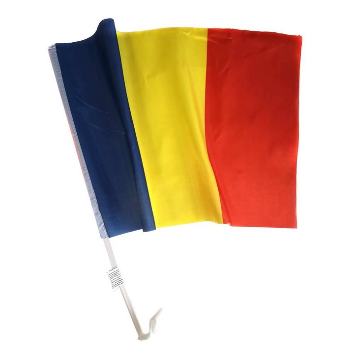 Set 10 Steaguri tip drapel auto Tricolor 30 cm x 45 cm, Romania