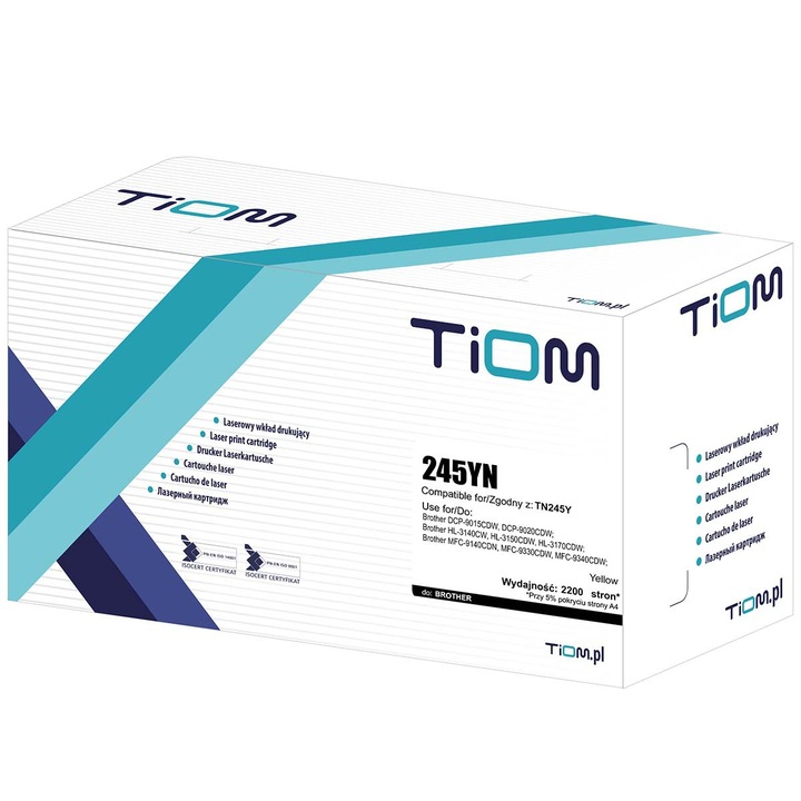 Toner Brother TN245Y | HL-3140 / DCP-9020, Tiom, 2200 oldal, sárga