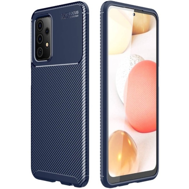 Samsung A525 / A526 / A528 Galaxy A52 4G / 5G / A52s (2020) Carbon Fiber ütésálló szilikon tok kék