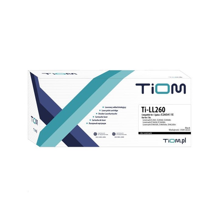 Tiom toner Lexmark E260/E360/E460-hoz, 3500 oldal, fekete