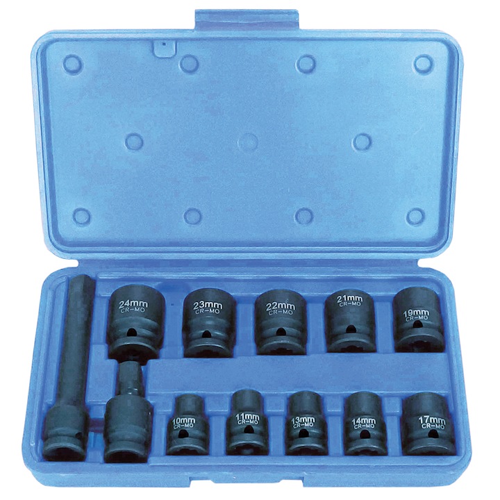 Set chei tubulare de impact, 10 piese, 10-24mm, 1/2”, Marco Tools - Spin