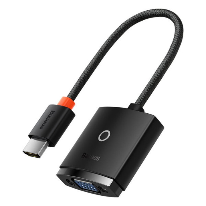 Адаптер от серия HDMI към VGA гнездо на Baseus Lite + 3,5 мм мини жак / микро USB захранване, черен (WKQX010101)