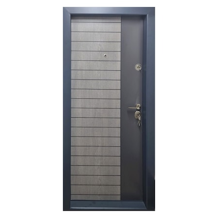 Usa metalica de apartament cu izolatie si vizor Novo Doors First Class NDS03, Deschidere Stanga, Dimensiune 200X88 cm, Tabla 12 mm, Kit complet, Gri Antracit