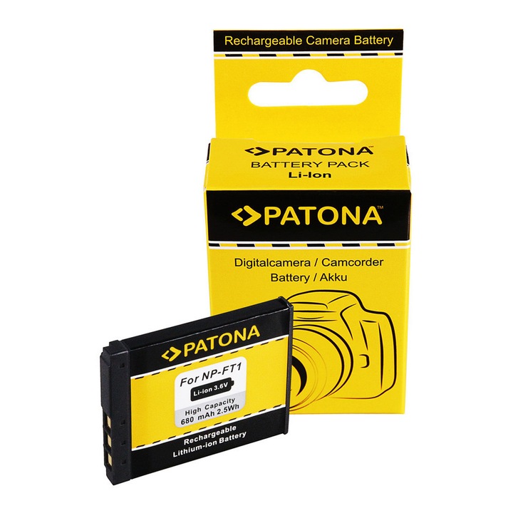 Patona SONY CYBER-SHOT DSC T1 T3 T5 T9 T11 T33 NP-FT1 680 mAh / 2.4 Wh / 3.6V Li-Ion utángyártott akkumulátor