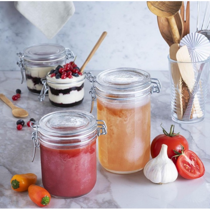 Borcan cilindric ermetic din sticla Bormioli Fido 0.5 L