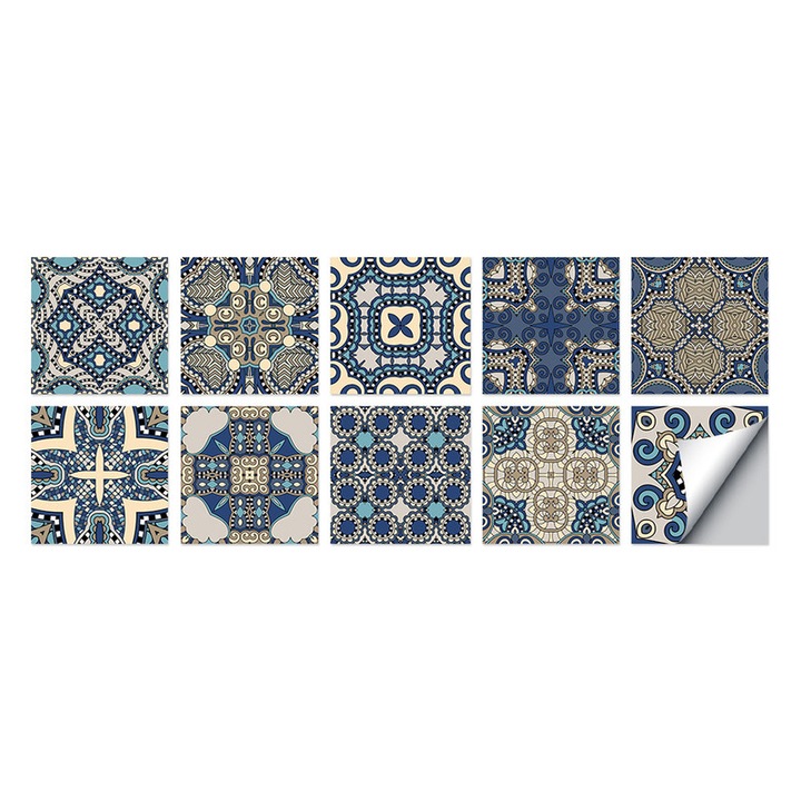 Set stickere pentru faianta si mobila, BOMSTOM, 20 cm x 20 cm, Multicolor，10 bucati