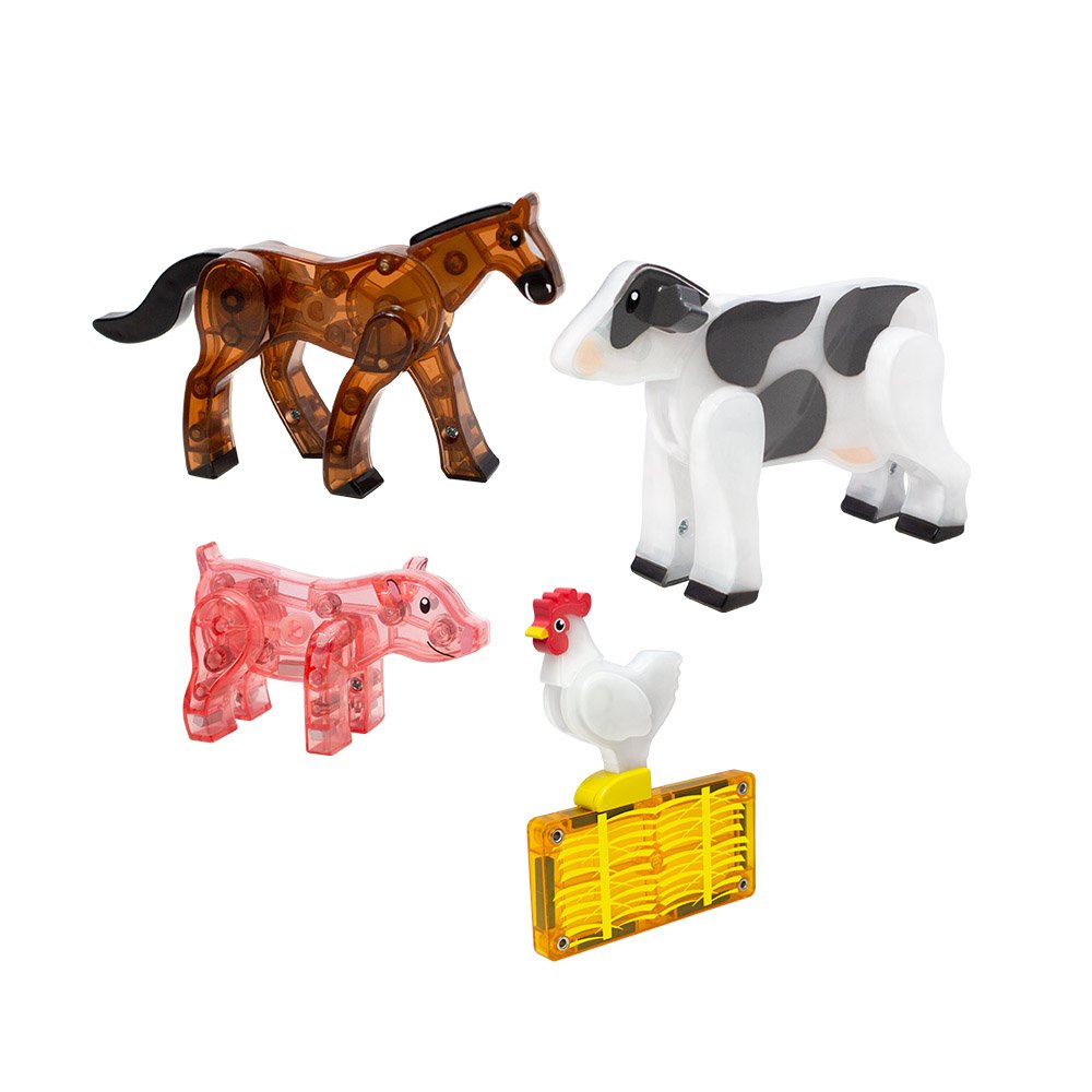 Set de constructie magnetic, Magna-Tiles Farm Animals, 25 piese - eMAG.ro