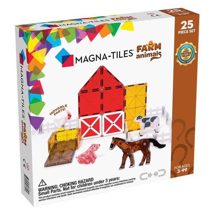 Magna-Tiles Farm Animals Mágneses építőkészlet, 25 darabos
