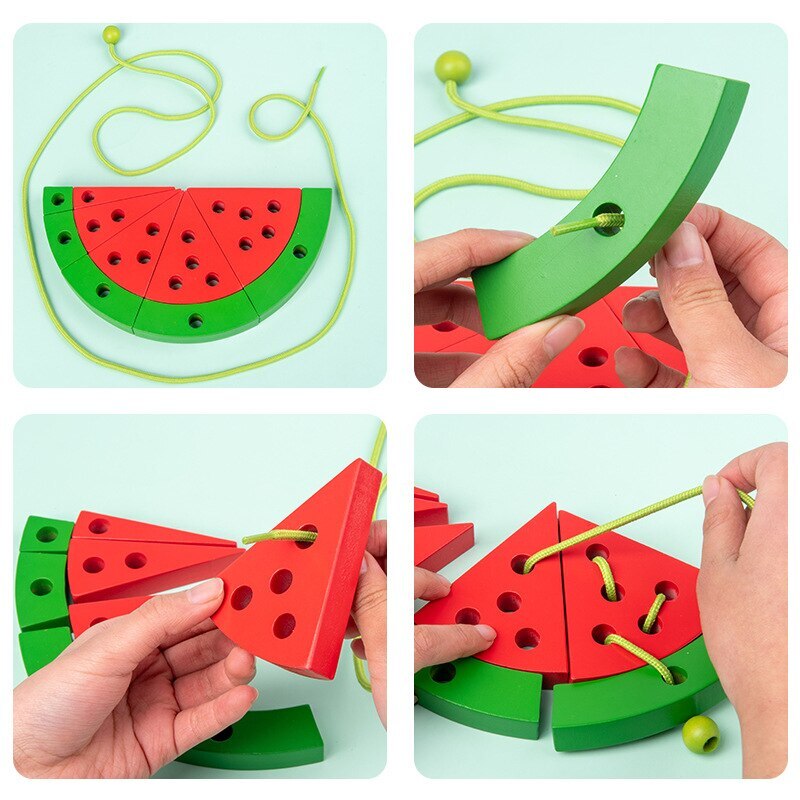 Watermelon Threading Дървена въртяща се игра - eMAG.bg