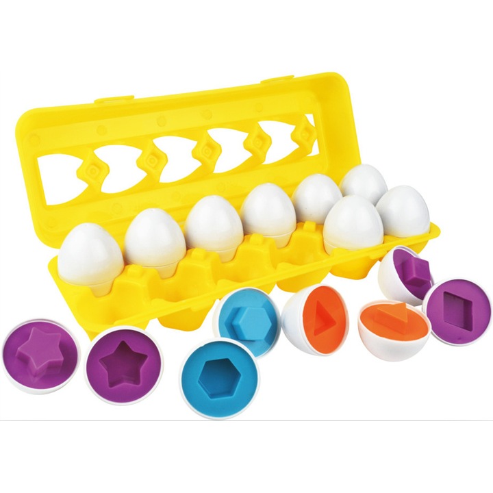 Игра Съпоставяне на съвпадение на яйца Съпоставяне на яйца с геометрични фигури
